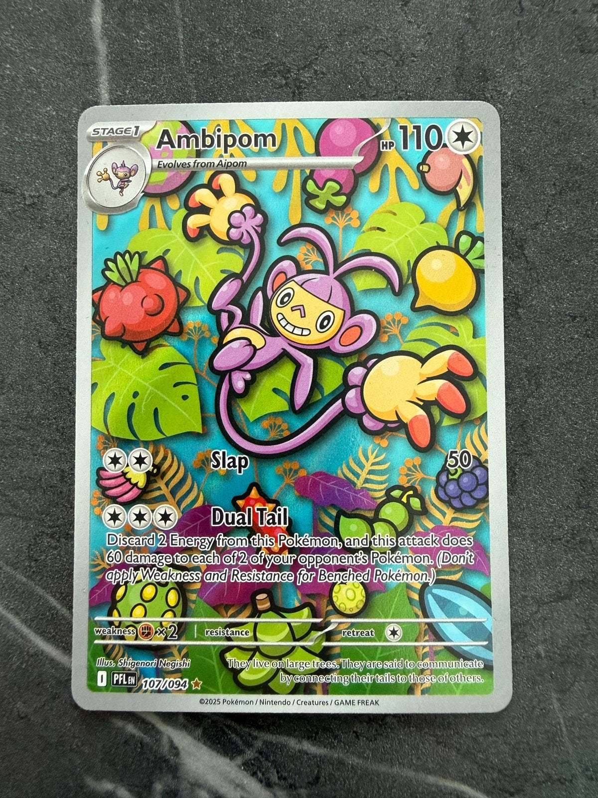 Amphipom 107/094 Pokémon kaart, Hobby en Vrije tijd, Ophalen of Verzenden, Zo goed als nieuw, Losse kaart