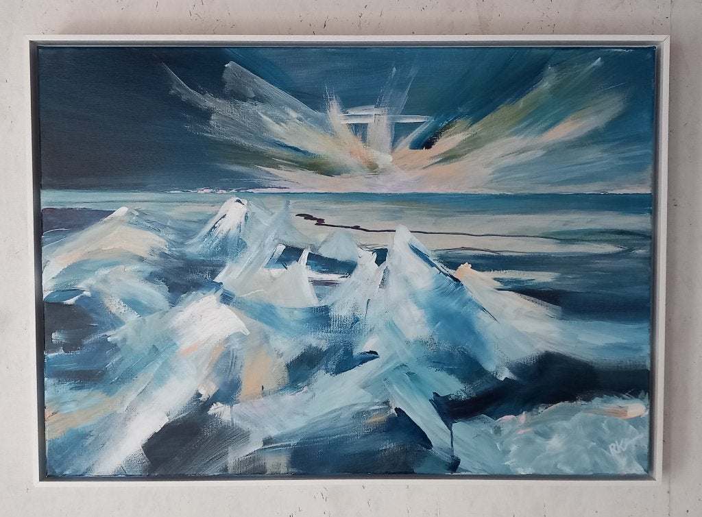 Schilderij, Antiek en Kunst, Ophalen, Abstract, Acrylverf, Handgeschilderd