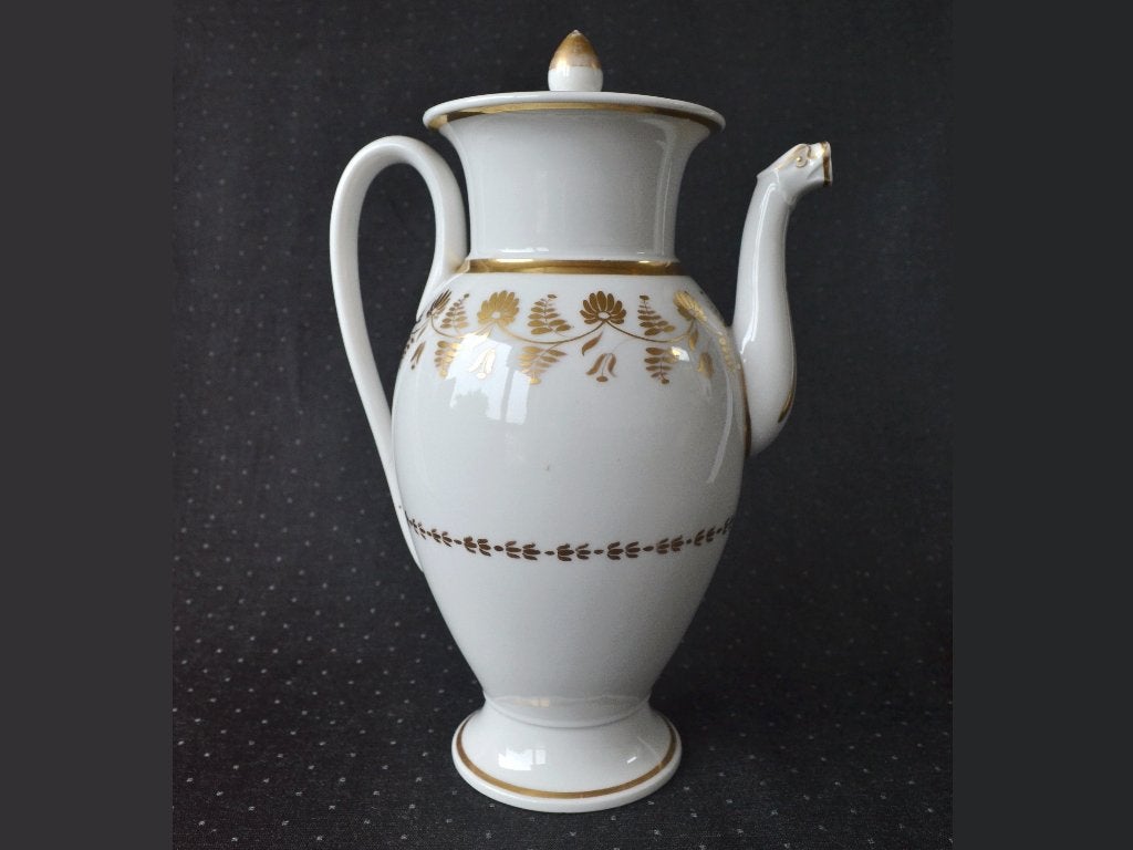 Porseleinen Empire Koffiekan met goud decor - Sèvres, 1810’s, Ophalen of Verzenden