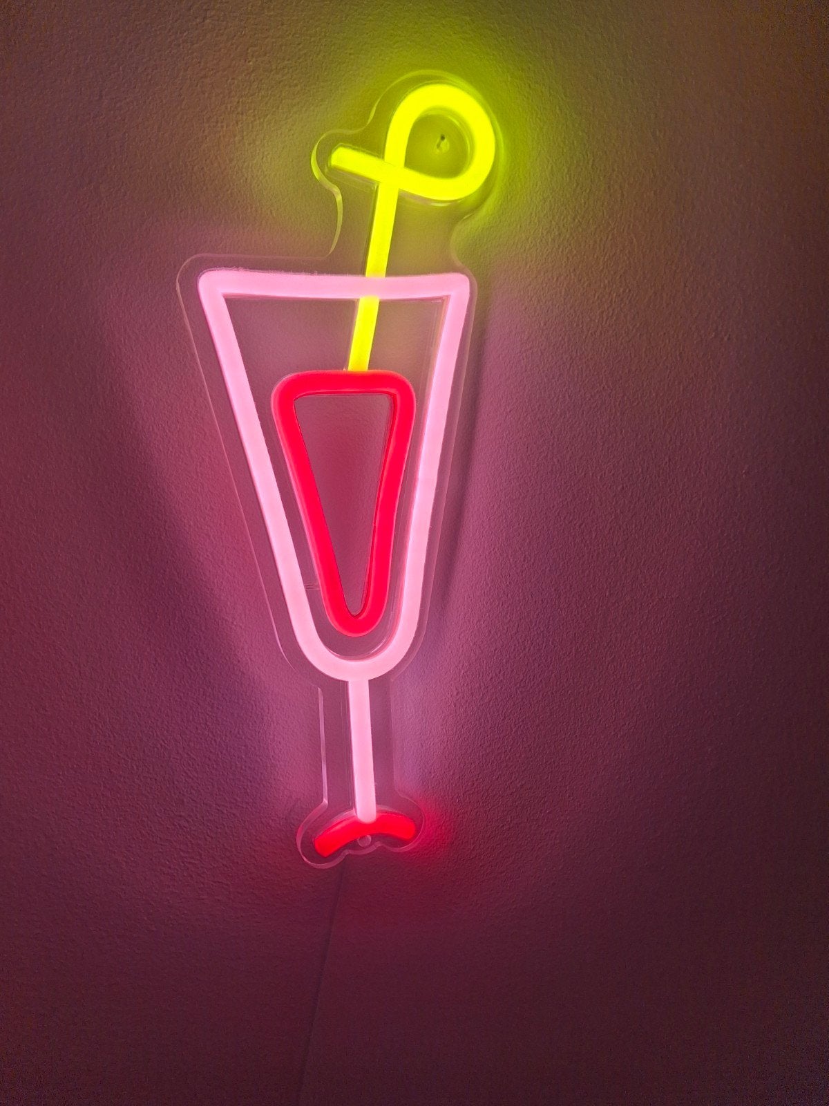 Neon lamp cocktail glas, Huis en Inrichting, Overige merken, Kunststof, Meerkleurig, Ophalen of Verzenden