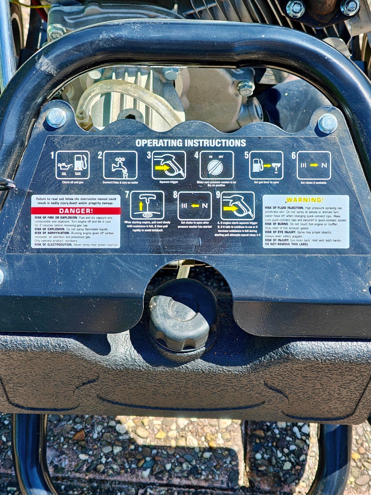 DeTec Benzine Hogedrukreiniger 7 PK - Terrasreiniger, Ophalen, Benzine, Gebruikt, Met autostop en -start
