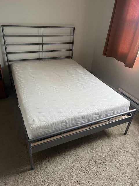 Ikea Heimdall bedframe 140x200 met gebruikssporen, Ophalen, Gebruikt, Tweepersoons, 140 cm