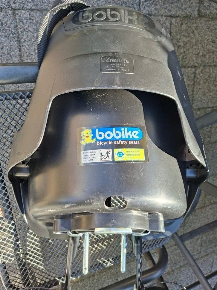 fietsstoeltje voorop Bobike met adapter voor op fiets, Ophalen of Verzenden, Gebruikt