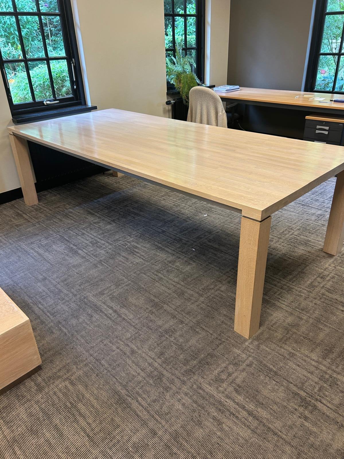 Eetkamertafel 2.70 m x 1.20m eiken whitewash, Huis en Inrichting, Tafels | Eettafels, Ophalen, Gebruikt, 100 tot 150 cm, Eikenhout