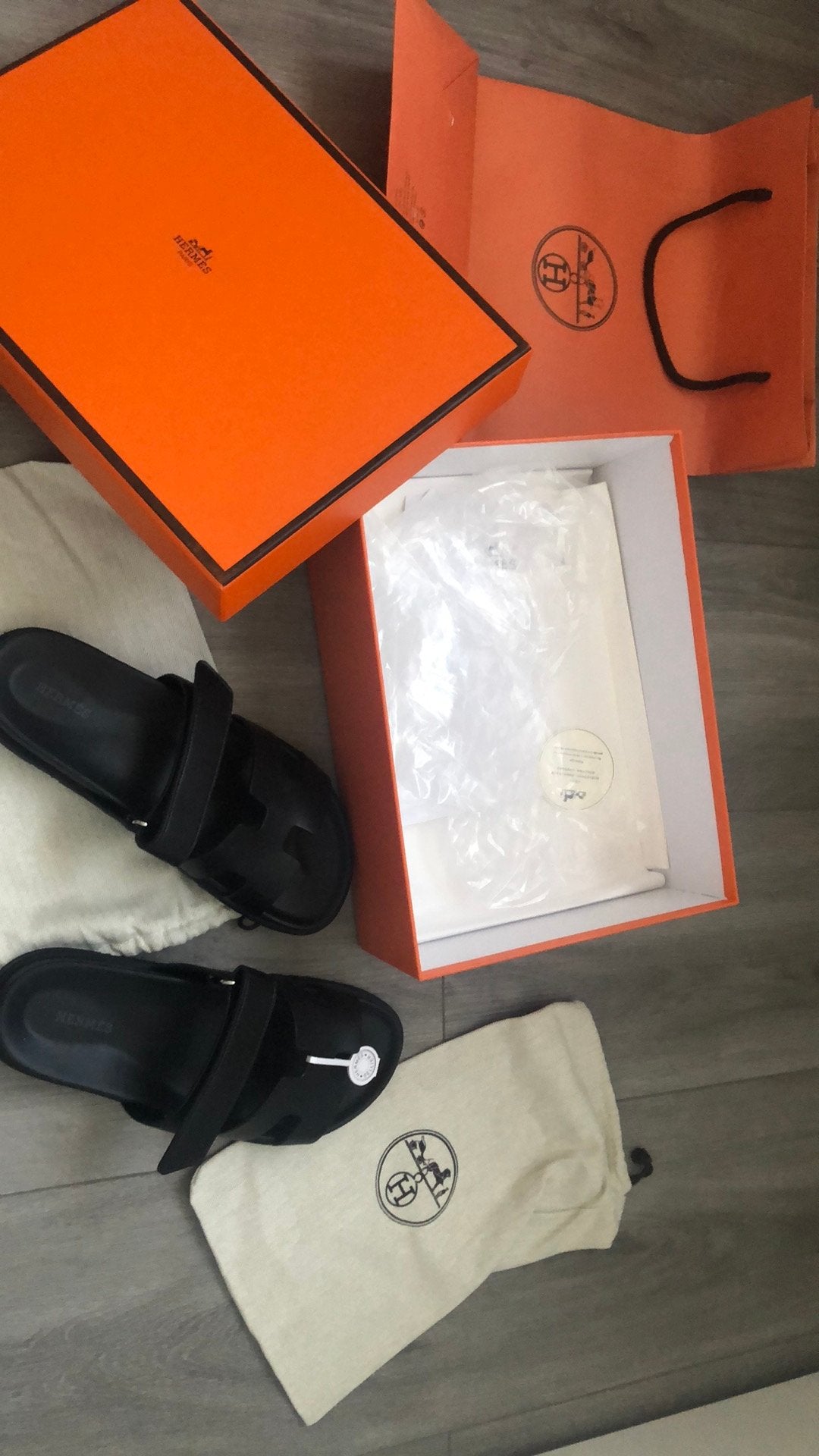 Hermes slippers, Sandalen, Zwart, Nieuw, Ophalen of Verzenden
