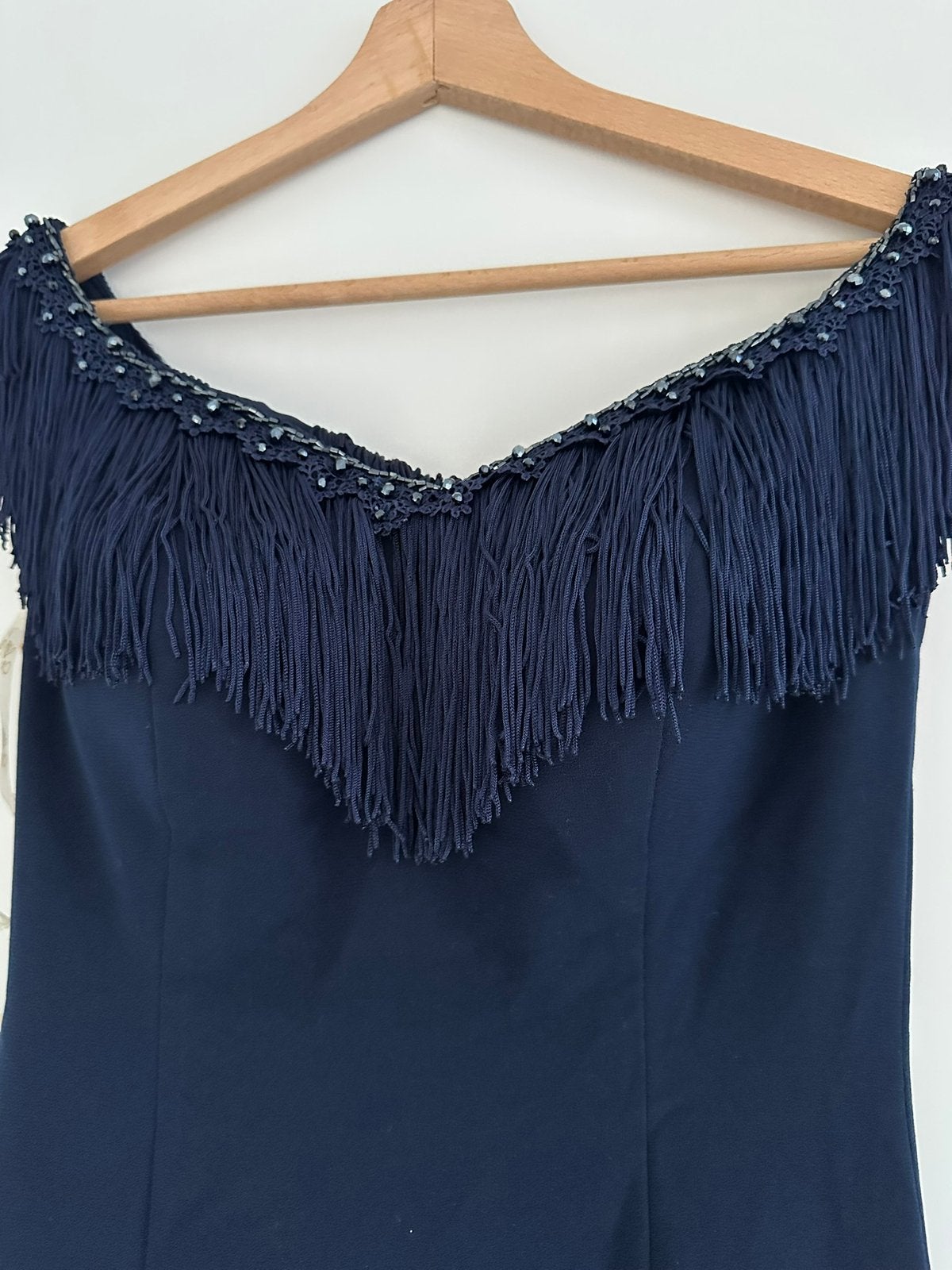 Donkerblauwe abiye/avondjurk maat 32-34, Galajurk, Blauw, Ophalen of Verzenden, Zo goed als nieuw