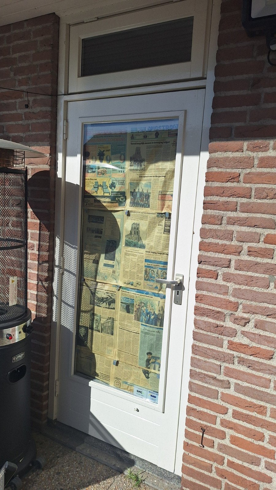 Verkocht! Witte houten buitendeuren met glas, Ophalen, Gebruikt, 80 tot 100 cm, 215 cm of meer