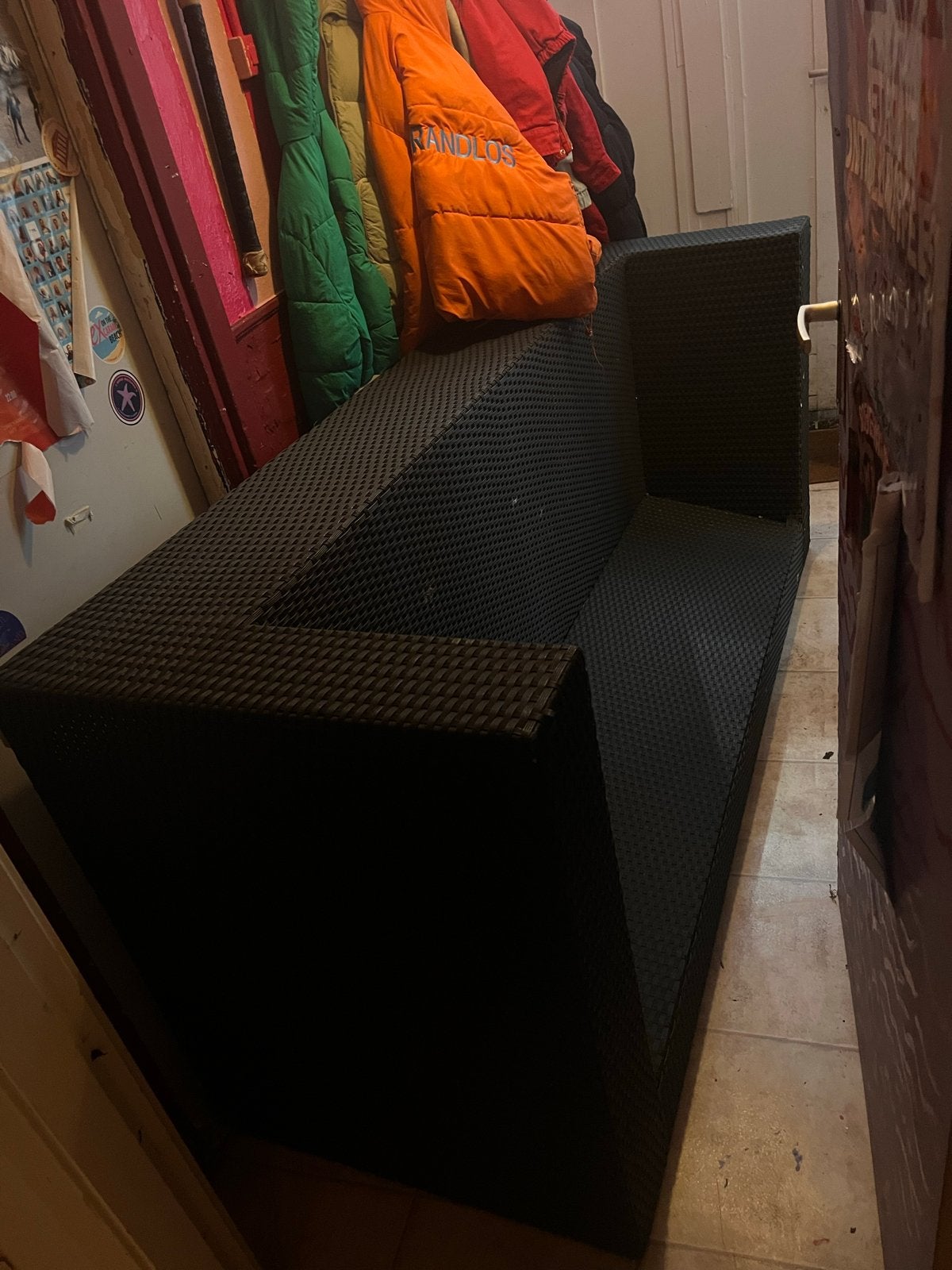 Wicker loungebank te koop, Huis en Inrichting, Banken | Bankstellen, Kunststof, Gebruikt, 150 tot 200 cm, Tweepersoons