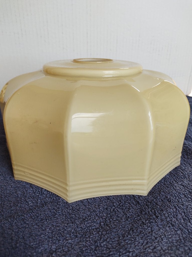 Vintage lampenkap van glas, Ophalen of Verzenden, Gebruikt, Overige vormen, Minder dan 25 cm