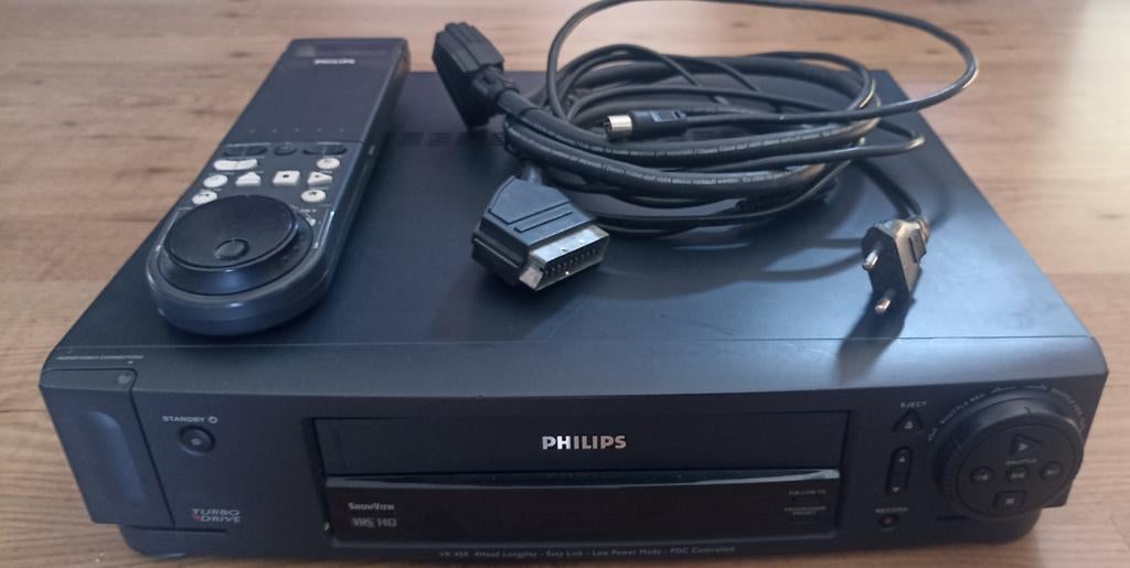 Philips VR 459/03 VHS-speler met afstandsbediening, Audio, Tv en Foto, Videospelers, Ophalen of Verzenden, Gebruikt, VHS-speler of -recorder