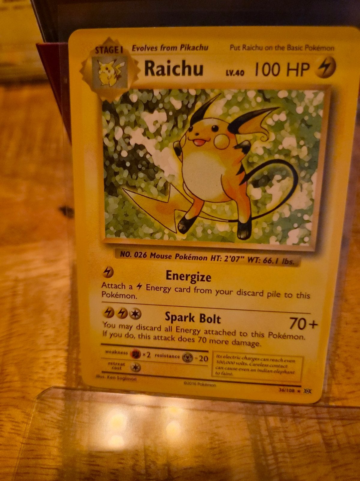 Originele Raichu Pokémon kaart uit 2016, Ophalen of Verzenden, Nieuw, Losse kaart