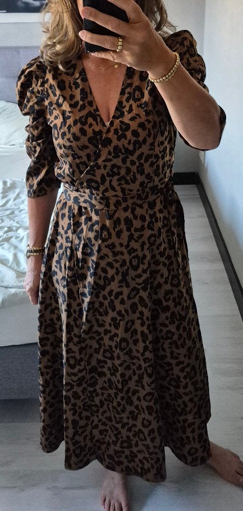 Super leuke lange omslag jurk van Co'couture, maat S, Kleding | Dames, Bruin, Co'couture, Ophalen of Verzenden, Zo goed als nieuw