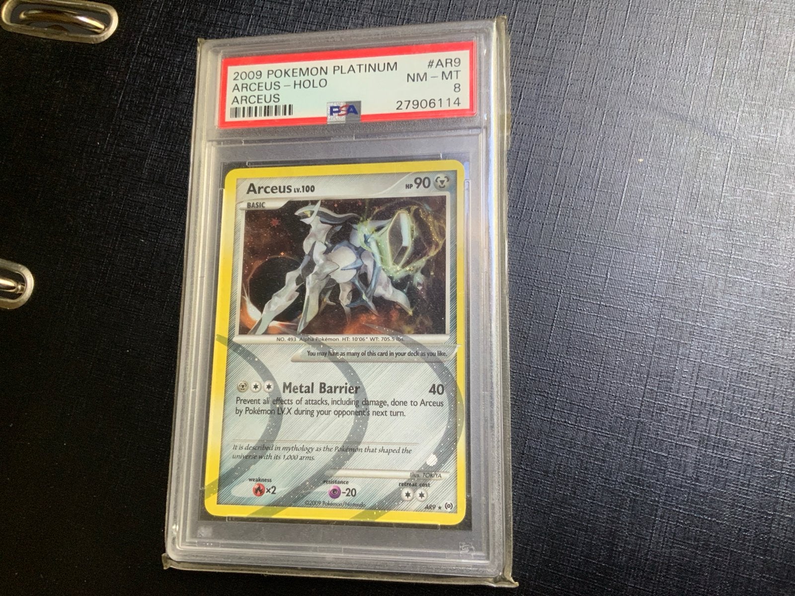 2009 Pokémon Platinum Arceus Holo PSA 8 NM-MT, Ophalen, Nieuw, Losse kaart