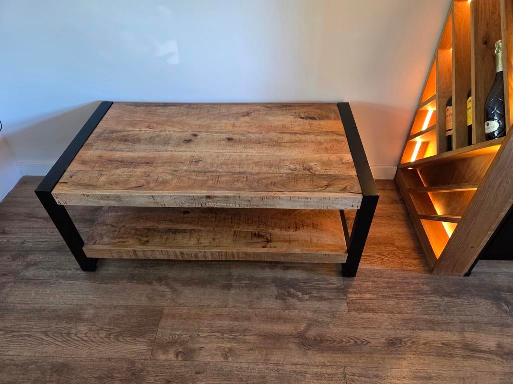 Mango houten salontafel, Ophalen, Gebruikt, 100 tot 150 cm, 50 tot 75 cm