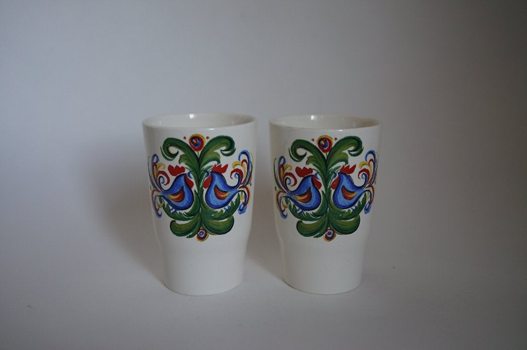 Vintage beker 2x Villeroy & Boch Septfontaines haan kleur, Huis en Inrichting, Zo goed als nieuw, Royal Boch, Overige stijlen