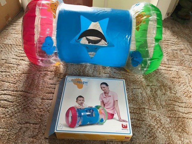 Opblaasbare babyroller met geluid, baby steps 123, Ophalen of Verzenden, Gebruikt
