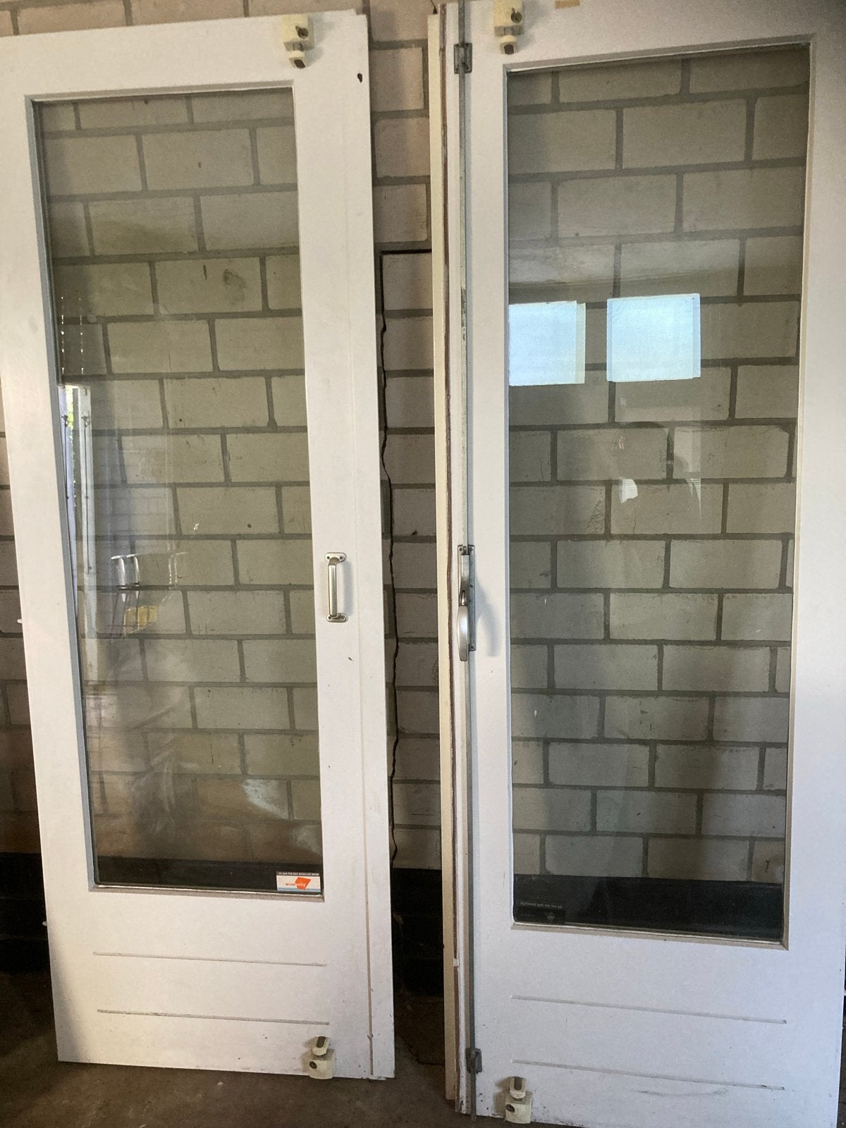 Jaren 30 openslaande buitendeuren en deur, evt kozijn+ramen, Ophalen, Gebruikt, 80 tot 100 cm, Buitendeur