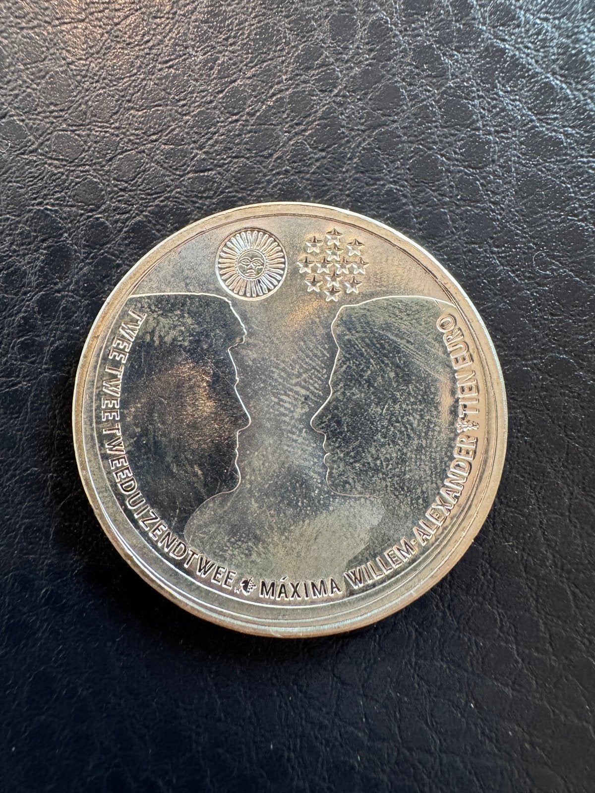 Nederland €10 2002 Zilver huwelijk Willem en Maxima, Ophalen of Verzenden, Koningin Beatrix, 10 gulden, Zilver
