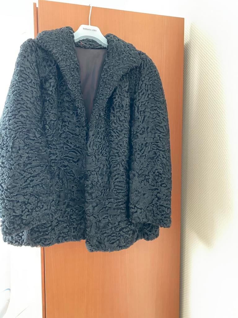 Bontjas zwart maat L, Ophalen, Gedragen, Maat 42/44 (L), Zwart