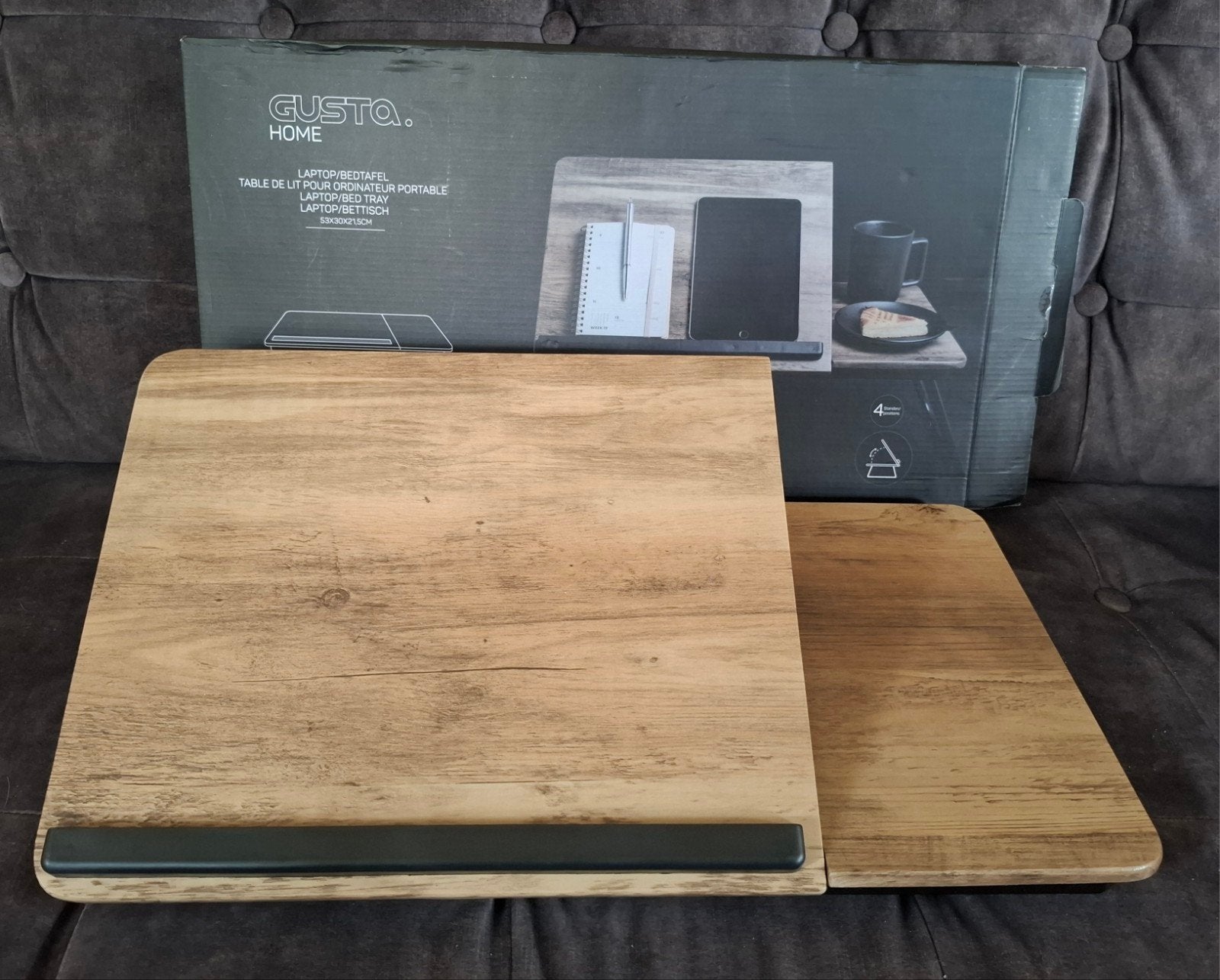 Gusta Home Laptop/Bedtafel - 53x30x21,5 cm, Zwart, Nieuw, Ophalen of Verzenden, Metaal
