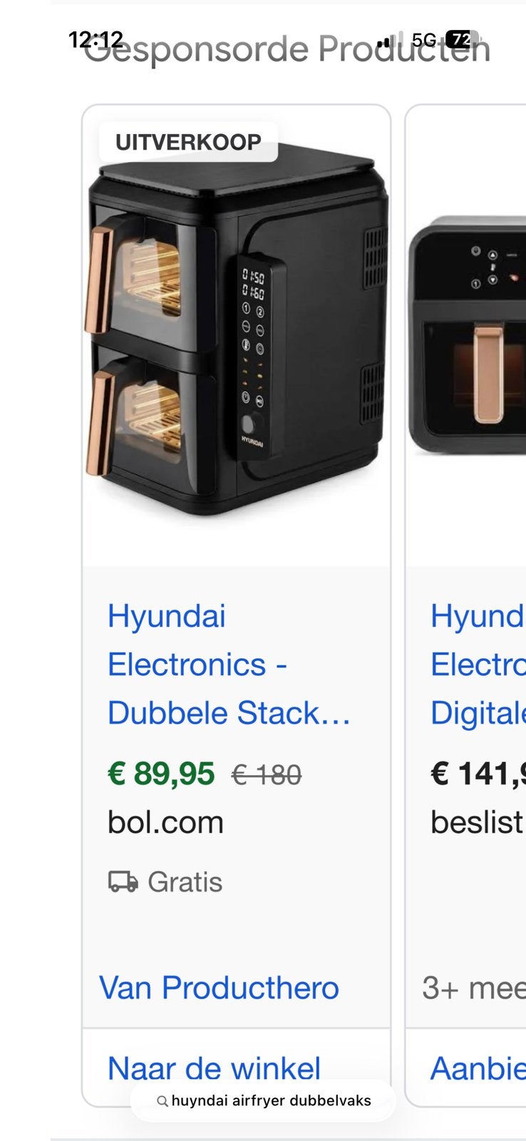Hyundai Airfryer 10,4L Dubbel Vak - XL Airfryer 2600W, Ophalen of Verzenden, Nieuw, Airfryer XL, 1500 gram of meer