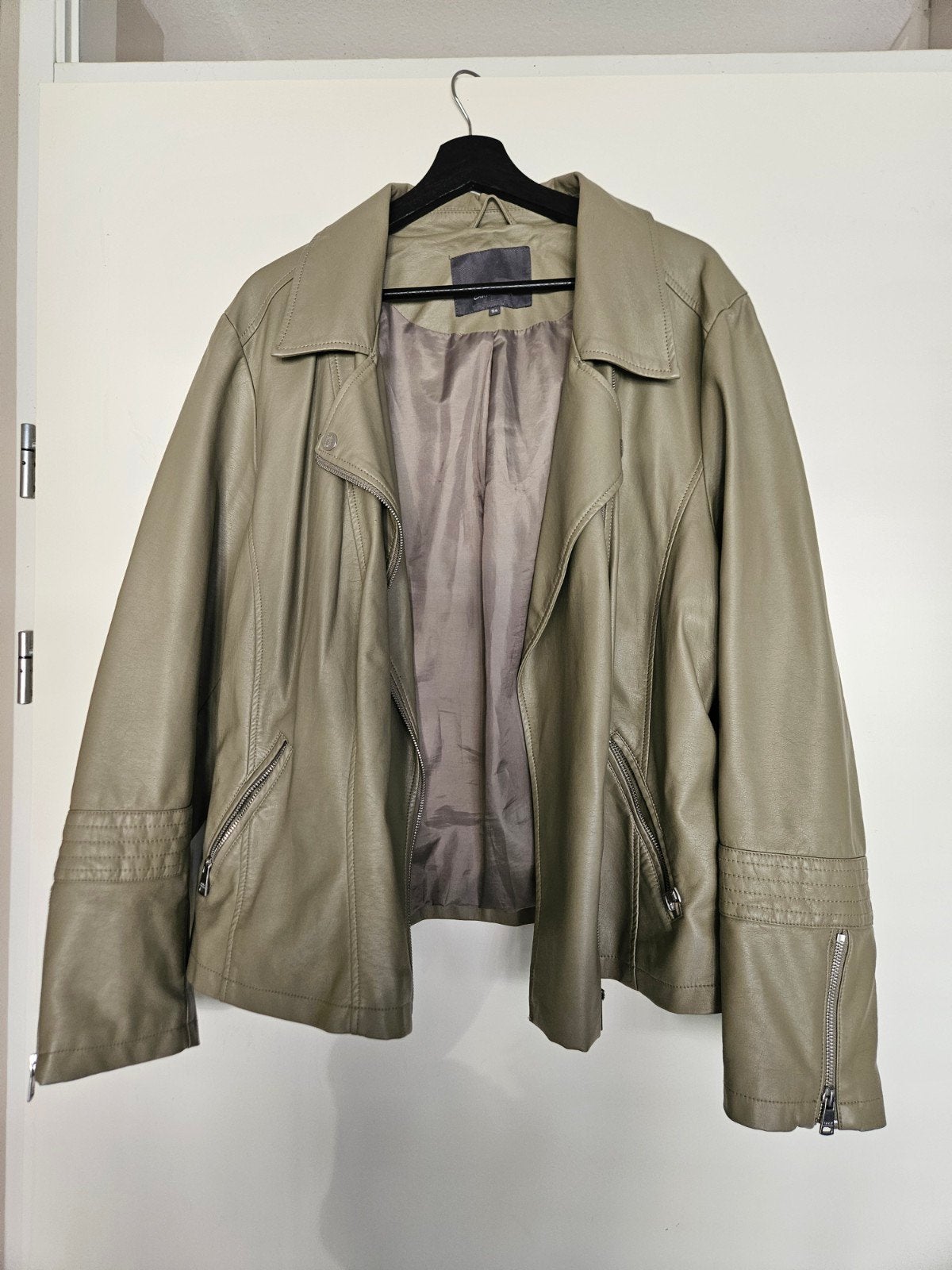 Bikerjasje mt54 Khaki, Maat 46/48 (XL) of groter, Ophalen of Verzenden, Zo goed als nieuw, Jasje