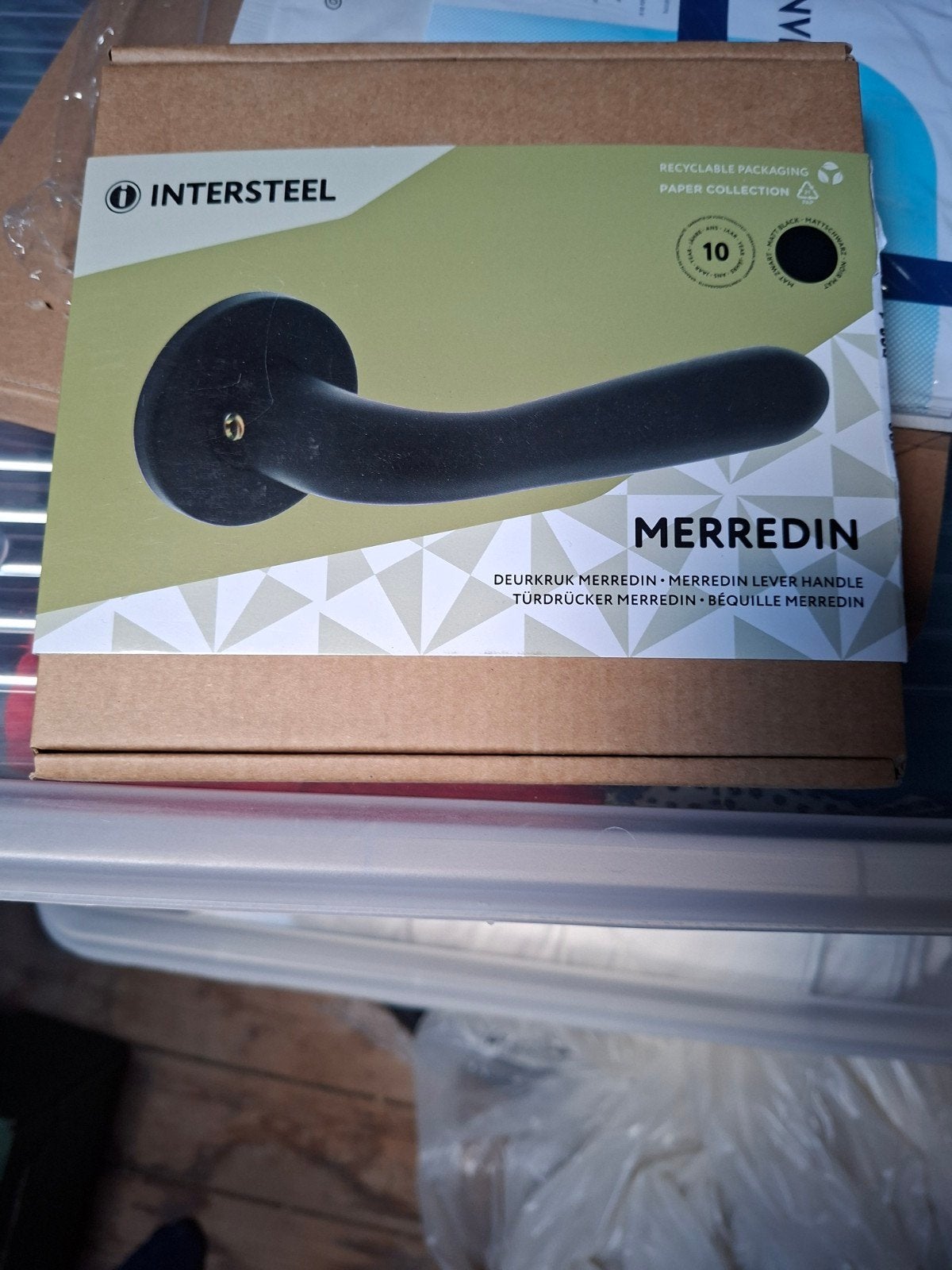 Nieuwe Intersteel Merredin deurkruk met rozet, zwart, Ophalen of Verzenden, Nieuw, Overige materialen, Klink of Kruk