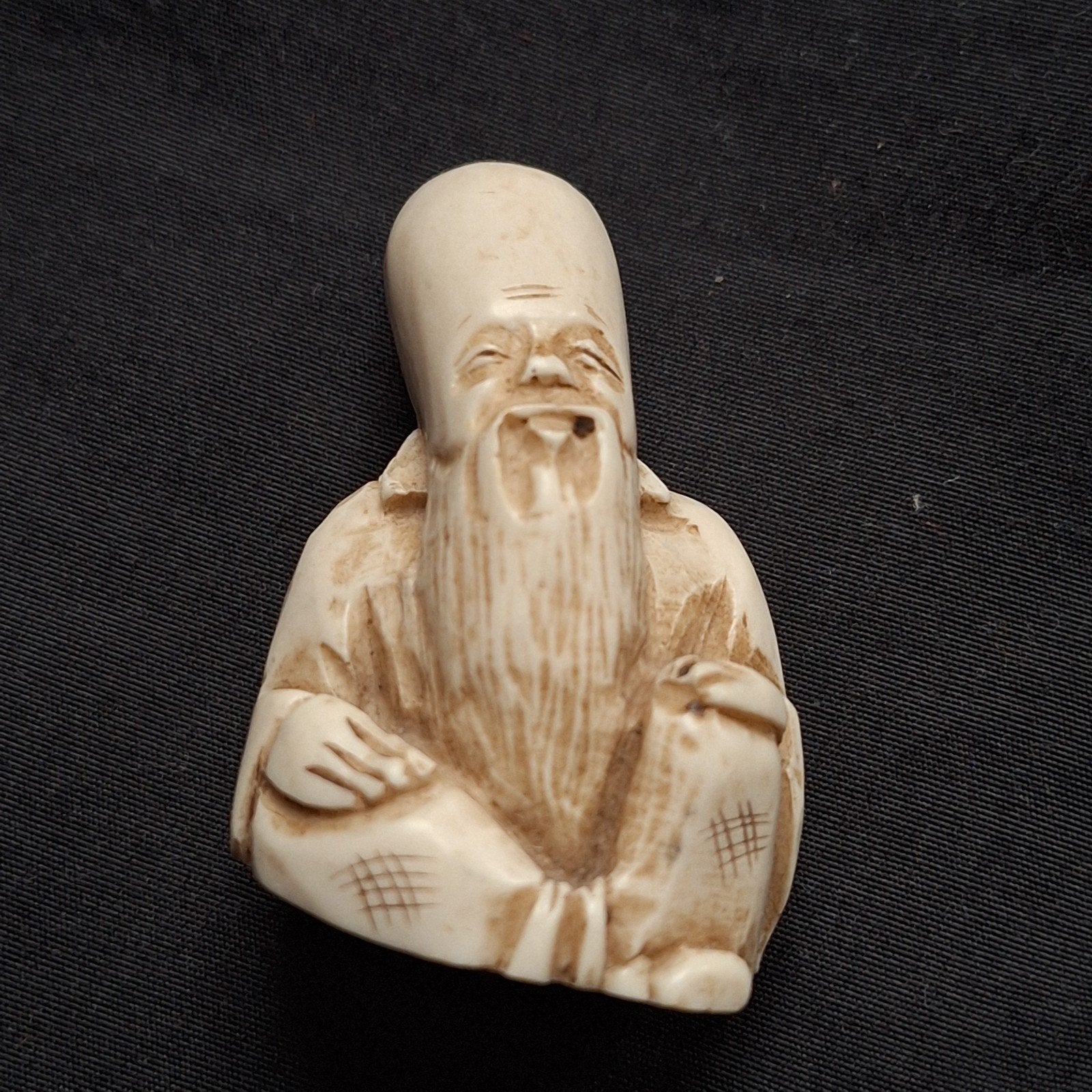 Netsuke man baard beeldje figuur Japan, Ophalen of Verzenden, Gebruikt, Mens