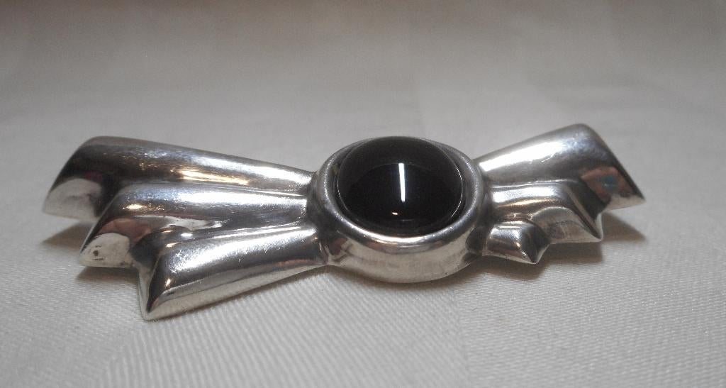 Zilveren modernist broche nr.1337, 4 tot 7 cm, Verzenden, Zo goed als nieuw, Zilver
