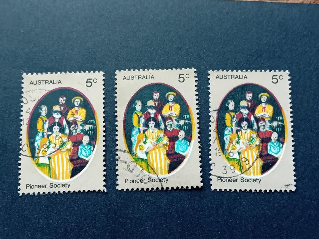 Australische postzegels - Pioneer Society (3 stuks), Verzamelen, Ansichtkaarten | Buitenland, Ophalen of Verzenden