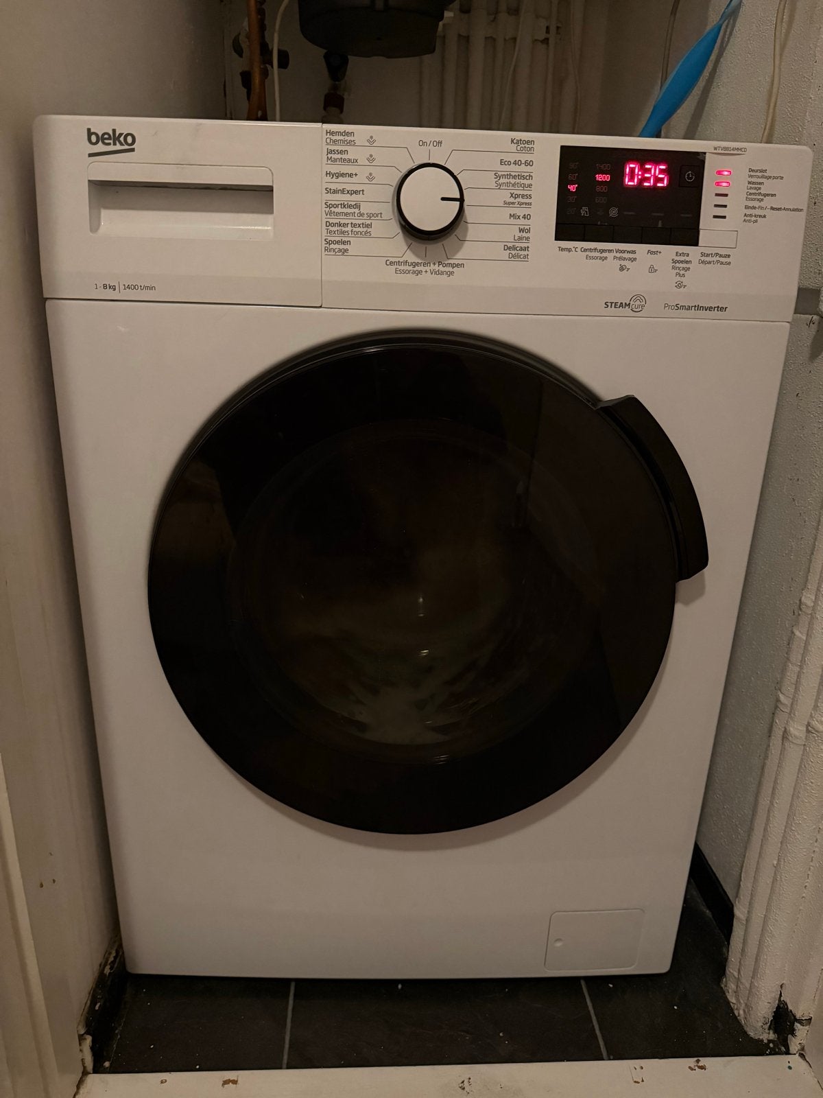 BEKO Wasmachine - Zo goed als nieuw, 2 jaar oud, Witgoed en Apparatuur, Wasmachines, Ophalen, 1200 tot 1600 toeren, 8 tot 10 kg