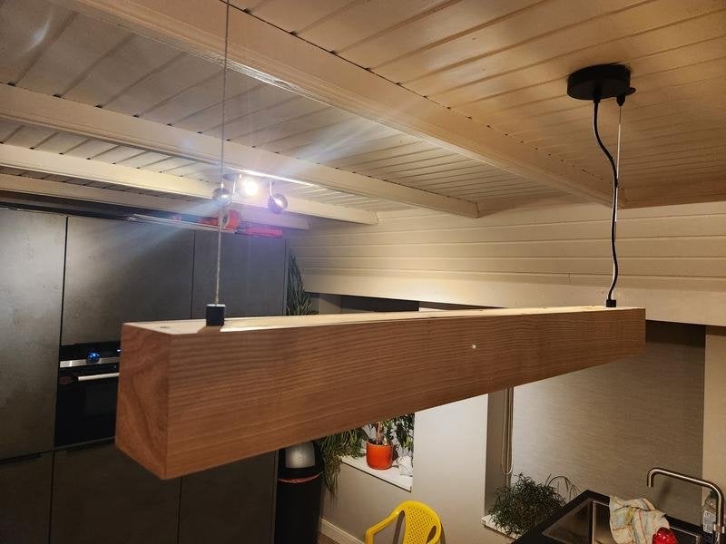 Liam Hanglamp met 3-stapsdimmer, Ophalen of Verzenden, Nieuw, Hout, Overige fittingen