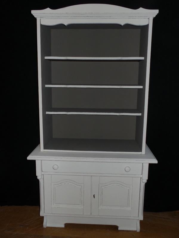 Kast gerestyled in krijtverf en licht doorgeschuurd 2 delen, Ophalen, Zo goed als nieuw, 25 tot 50 cm, Met deur(en)