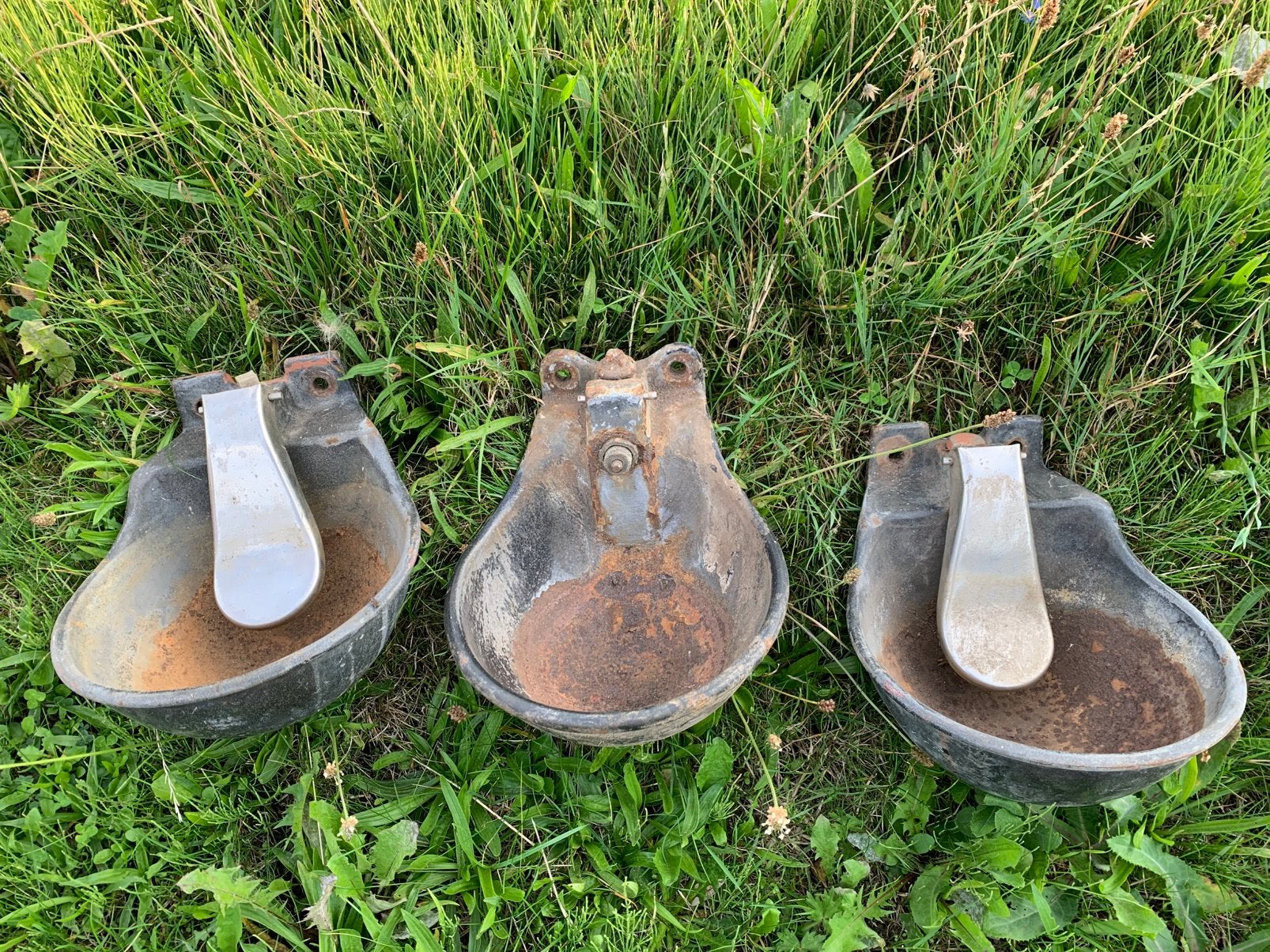 3 originele oude gietijzeren drinkbakken, Ophalen