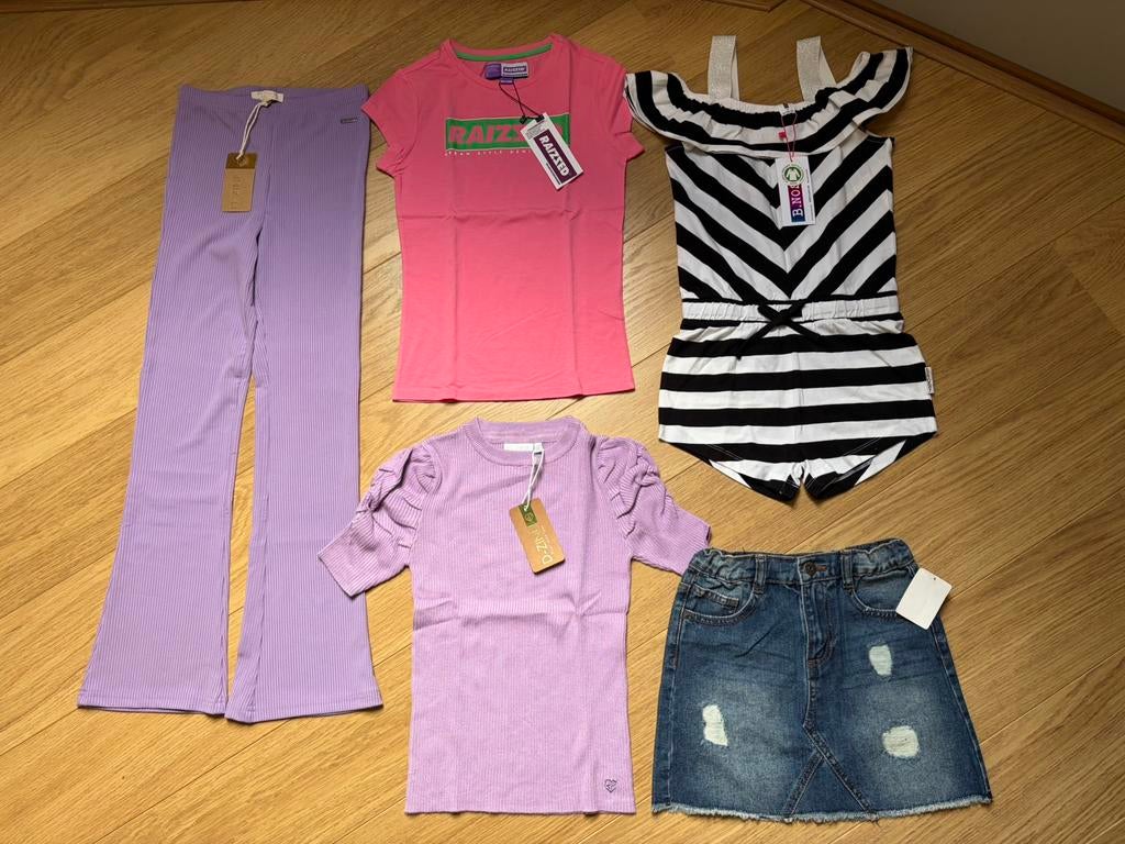 NIEUW! Pakket zomerkleding meisjes maat 140/146 broek shirt, Ophalen of Verzenden, Nieuw, Meisje, Broek