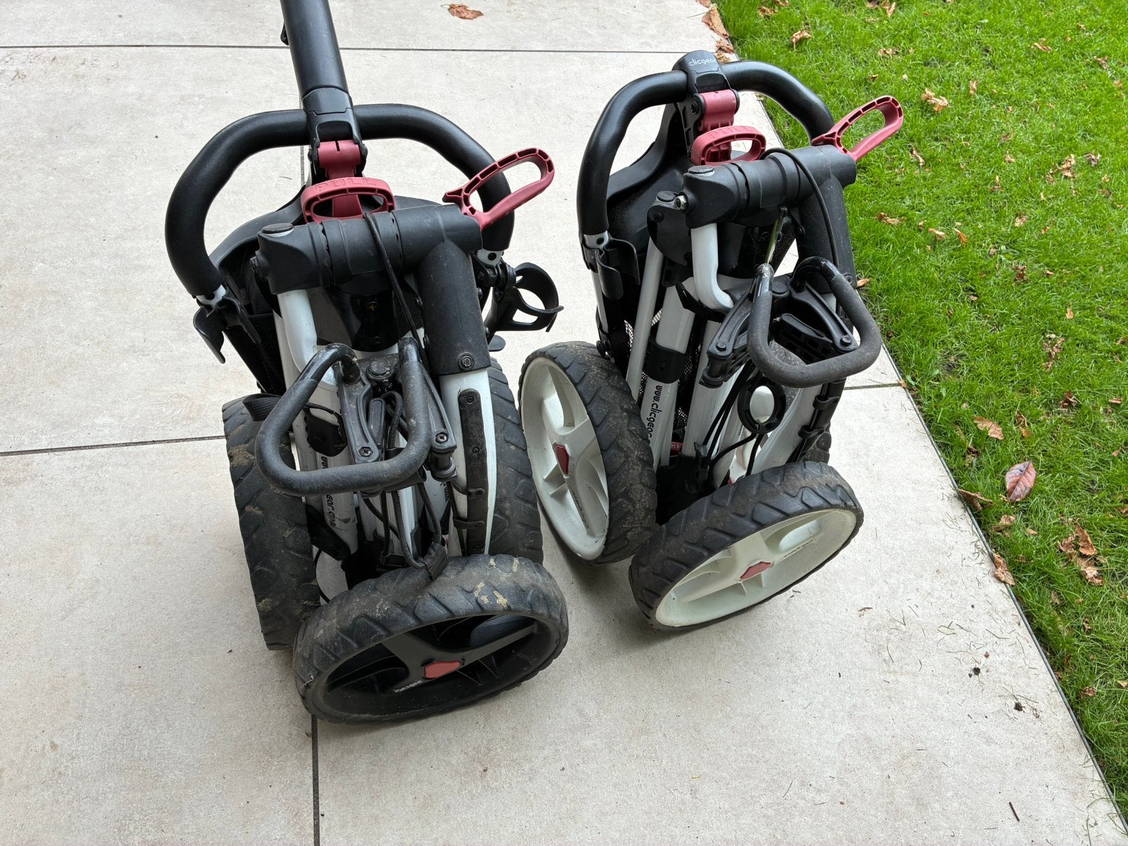 Twee clickgear golfkarretjes, Ophalen, Gebruikt