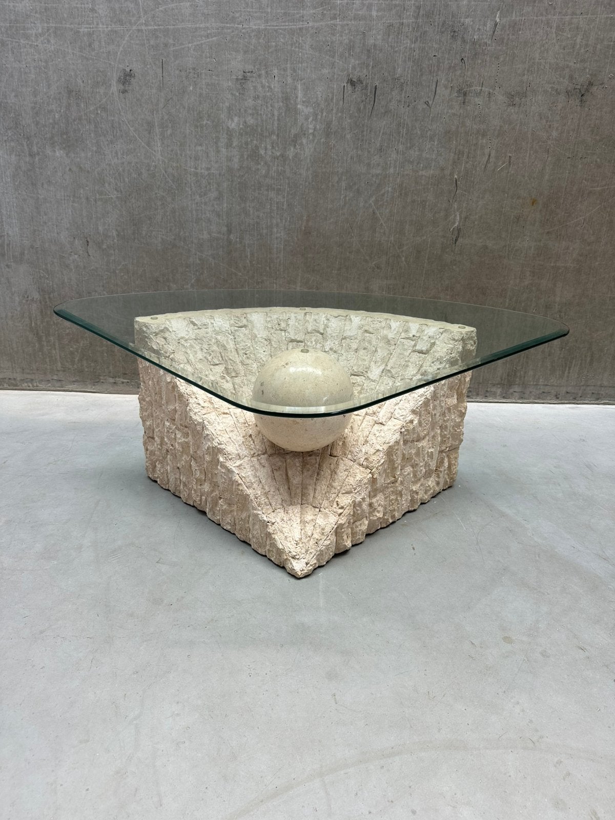 Magnussen Ponte Salontafel Travertin & Mactan Steen, Ophalen, 100 tot 150 cm, 50 tot 100 cm, Glas