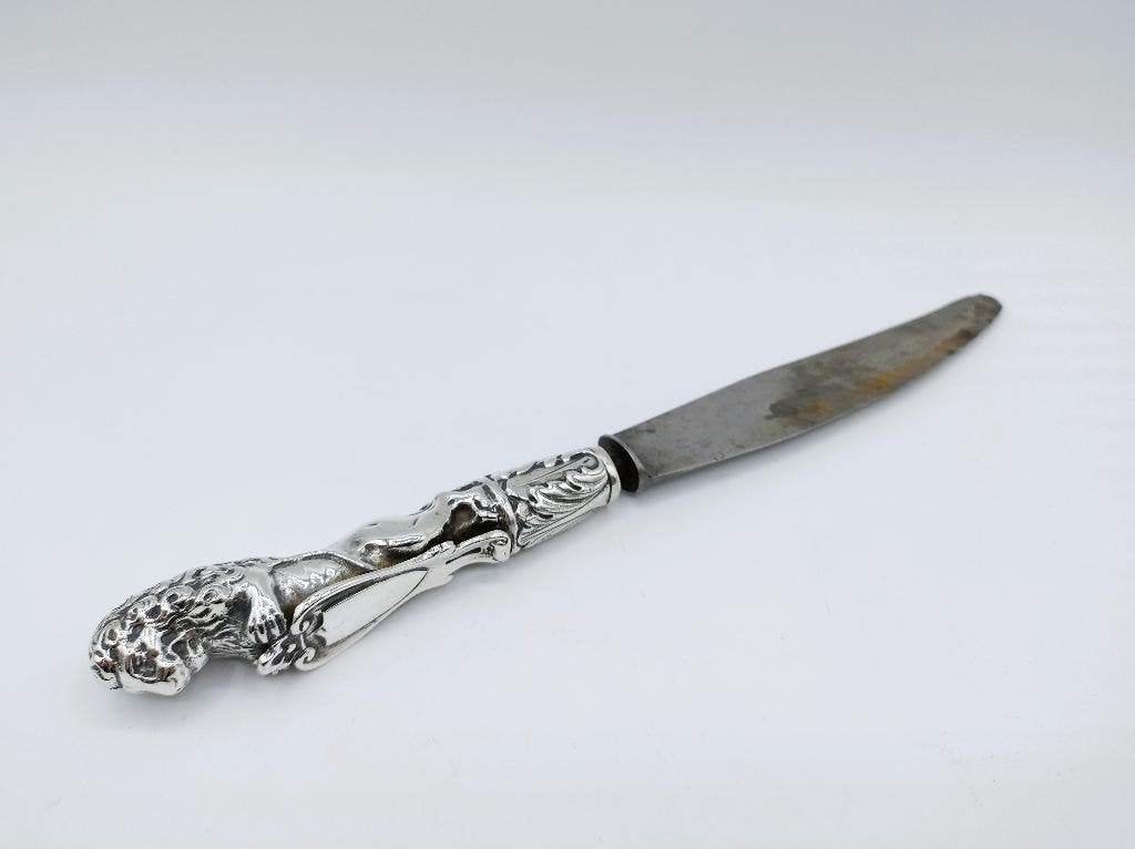 Zilveren mesheft met lemmet, B.W. van Eldik, Zutphen, 1925, Verzenden, Zilver