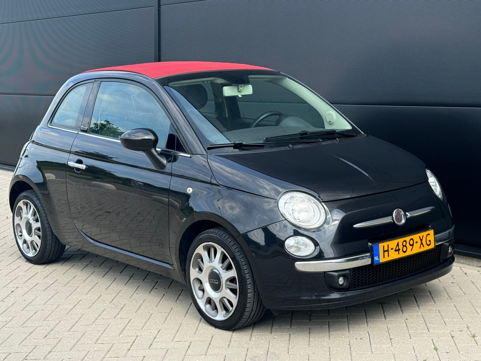 Fiat 500 1.4 16V Cabrio 2009 Airco Parkeersens Apk 6-3-2027, Euro 5, 4 cilinders, Cabriolet, Zwart