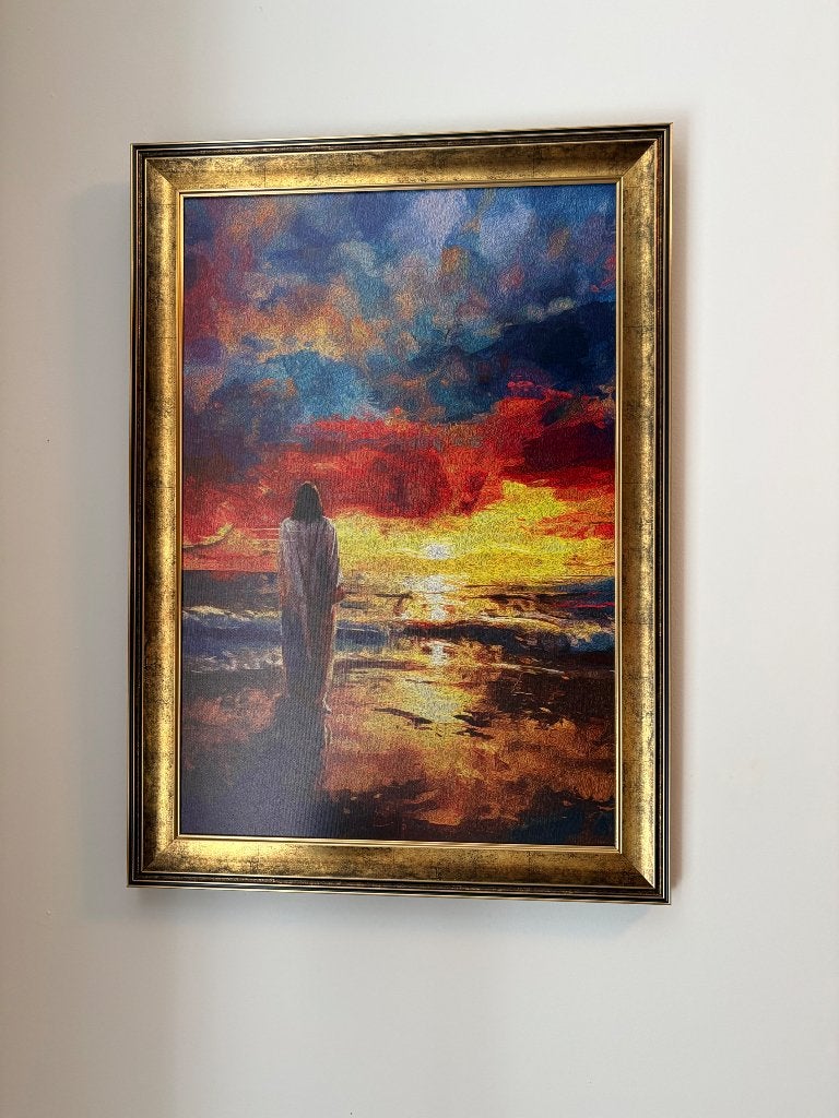 JEZUS IN FULL COLOR  print on canvas, Antiek en Kunst, Ophalen