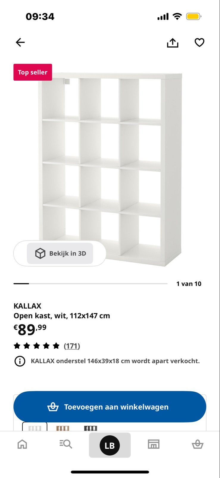 Ikea KALLAX kast wit met 4 GNABBAS bakken, Ophalen, Gebruikt