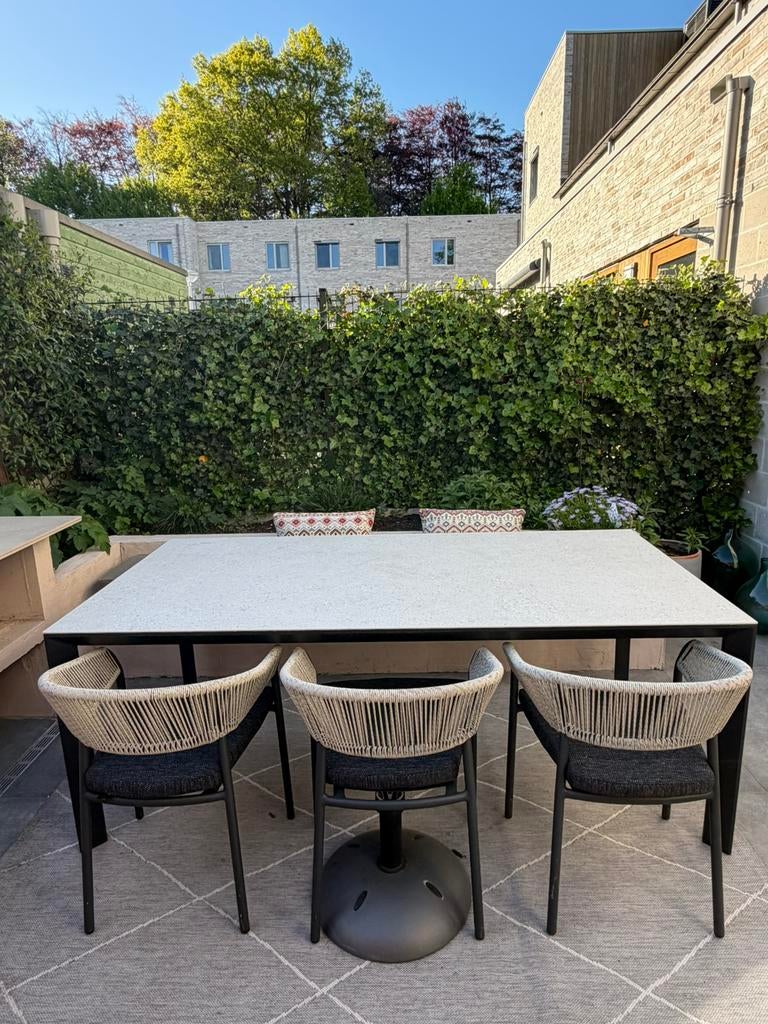 Tuintafel keramiek 200x100cm, Tuin en Terras, Tuintafels, Ophalen, Zo goed als nieuw, Rechthoekig, Aluminium
