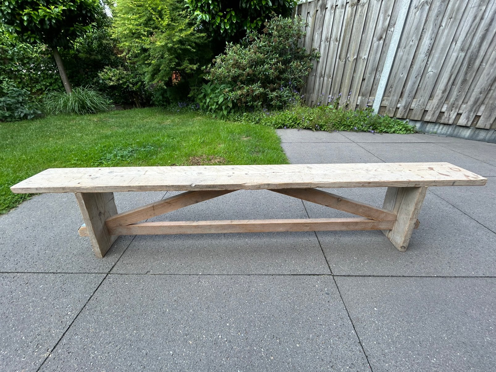 Steigerhouten bank, Ophalen, Gebruikt, Hout
