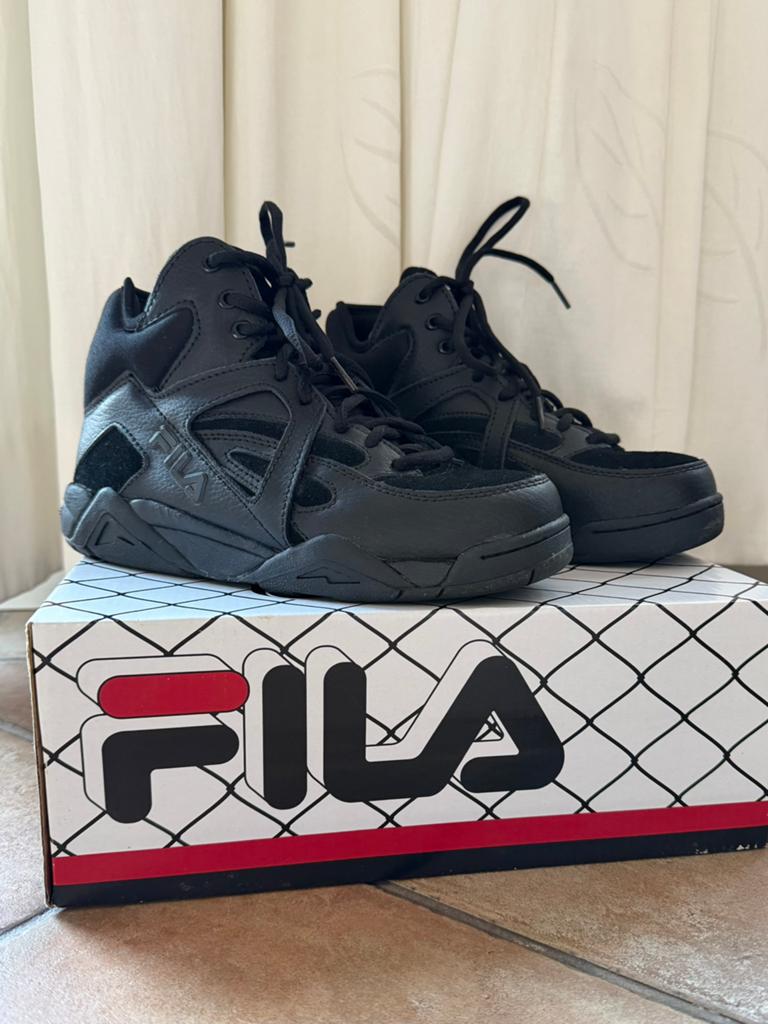 FILA Vintage Cage Sneakers - Zwart Leer - Maat 36 Incl. Doos, Zwart, Ophalen of Verzenden, Sneakers of Gympen, Zo goed als nieuw