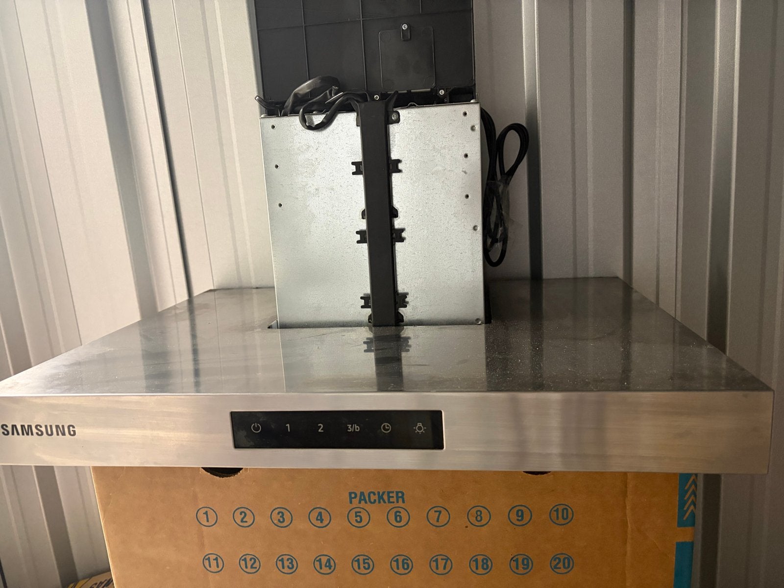 Samsung NK24M5060SS Wandschouw Afzuigkap RVS, Gebruikt, Wandschouwkap, Ophalen of Verzenden, Motor
