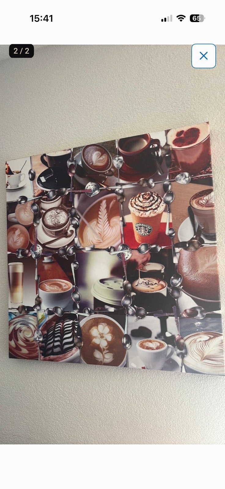 Canvas koffie schilderij. Leuk voor in de keuken., Ophalen