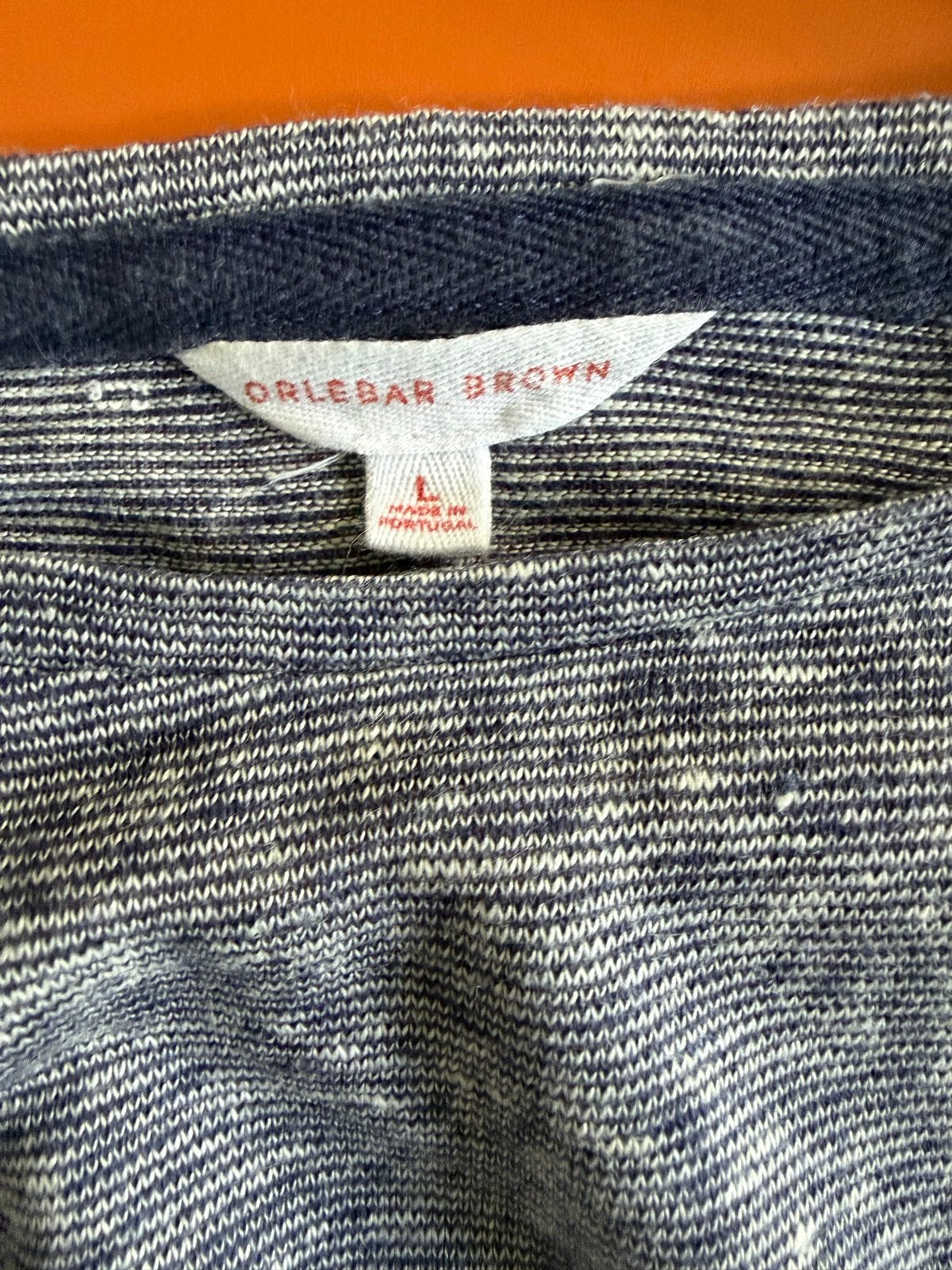 Orlebar Brown shirt  L -  100% linnen  (OB- T linen), Ophalen, Gedragen, Maat 52/54 (L), Blauw