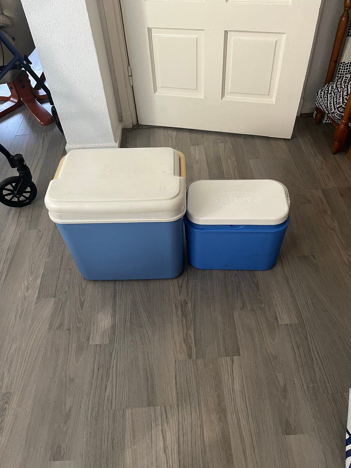 Set van 2 blauwe koelboxen, Ophalen of Verzenden, Gebruikt, Koelbox, Koelelement