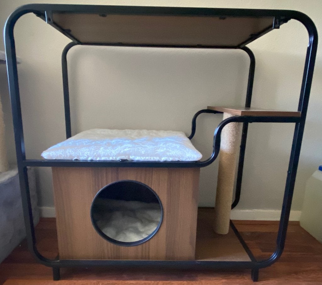 Kattenmeubel met Krabpaal en Huisje Compact :73 x 33 x 73 cm, Ophalen, Zo goed als nieuw, Krabmeubel-onderdelen