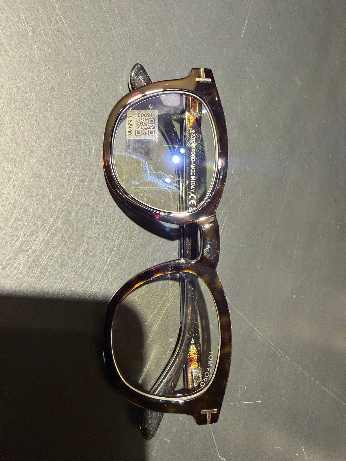 Tom Ford Montuur met Magnetische Clip-on Zonnebril, Overige merken, Gebruikt, Bruin, Ophalen of Verzenden
